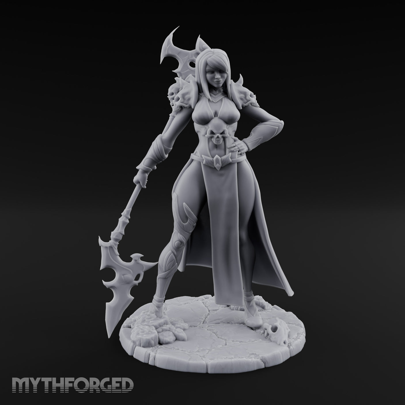 Axe Trailing Hip Cocked Human Warrior Miniature for Dungeons and Dragons, Pathfinder or other TTRPGs