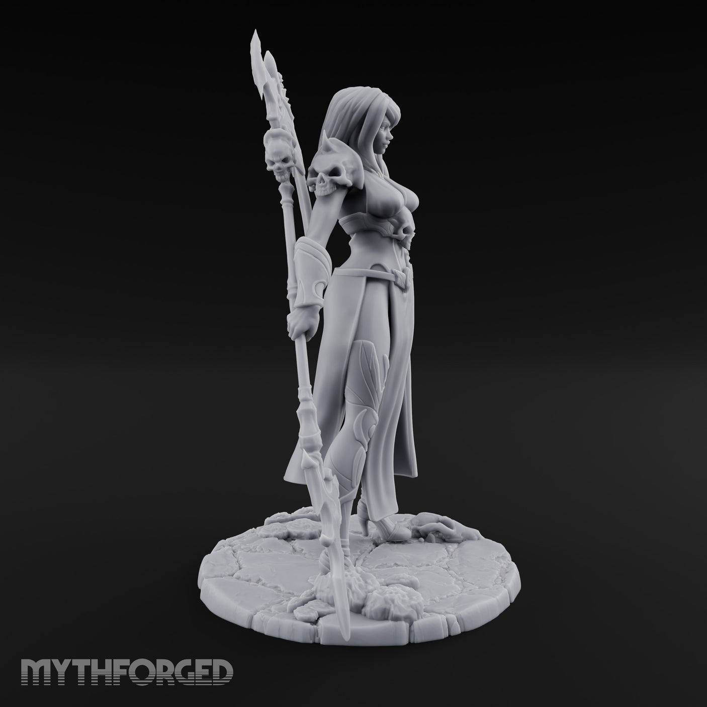 Axe Trailing Hip Cocked Human Warrior Miniature for Dungeons and Dragons, Pathfinder or other TTRPGs
