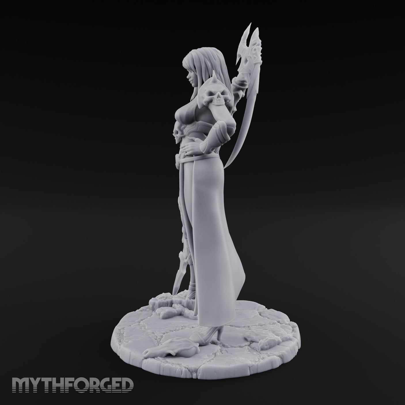 Axe Trailing Hip Cocked Human Warrior Miniature for Dungeons and Dragons, Pathfinder or other TTRPGs