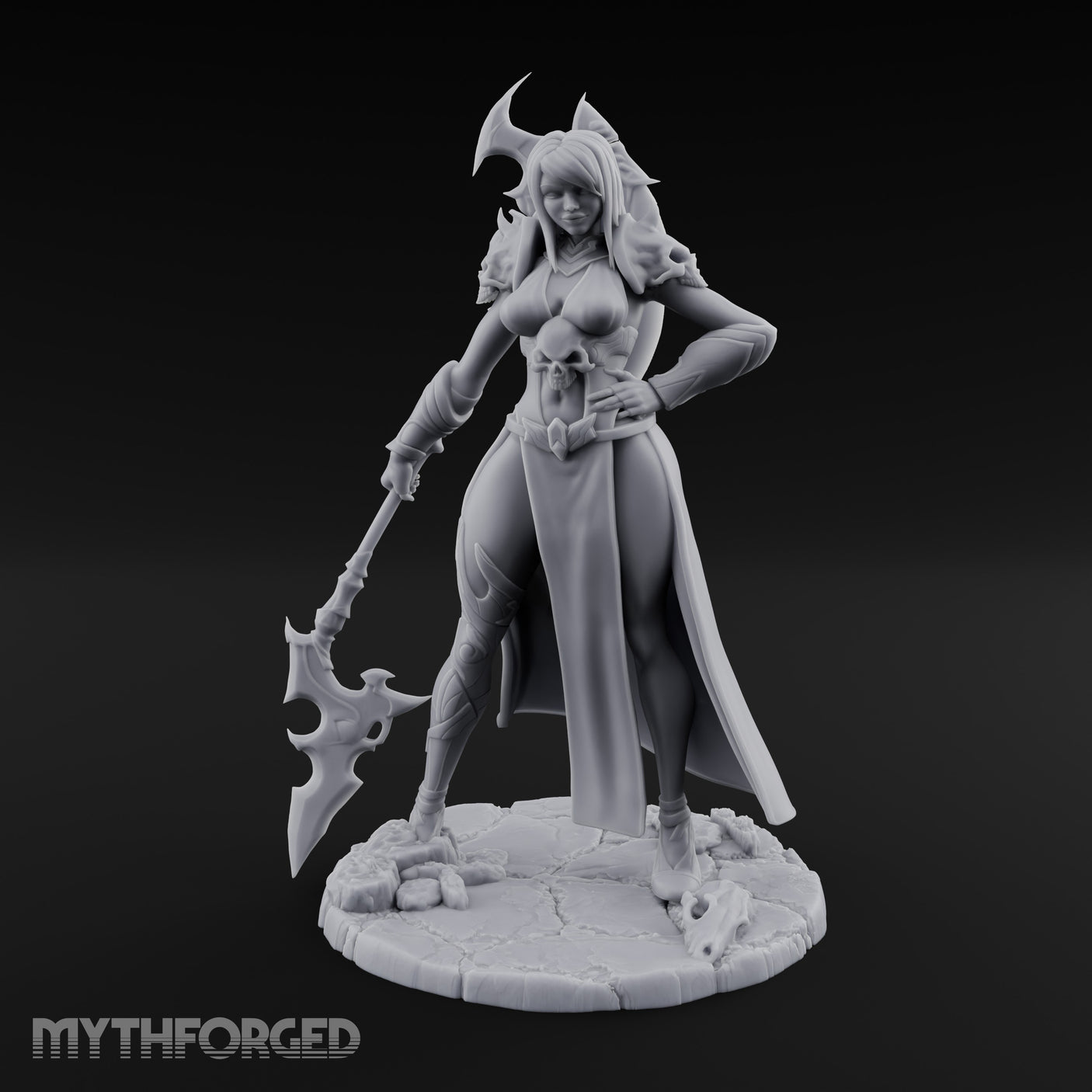 Axe Trailing Hip Cocked Human Warrior Miniature for Dungeons and Dragons, Pathfinder or other TTRPGs
