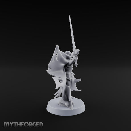 Tattered Cape, Fresh Fangs Vampire Lord with Wavy Sword and Shield