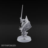 Tattered Cape, Fresh Fangs Vampire Lord with Wavy Sword and Shield
