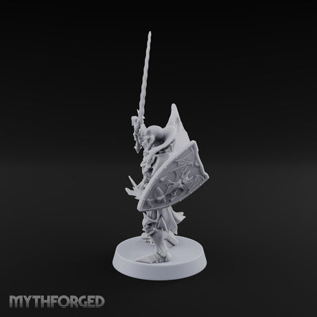 Tattered Cape, Fresh Fangs Vampire Lord with Wavy Sword and Shield