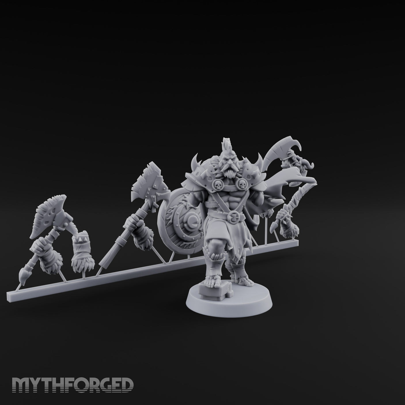 Axe Wielding Human Barbarian Miniature for Dungeons and Dragons, Pathfinder or other TTRPGs