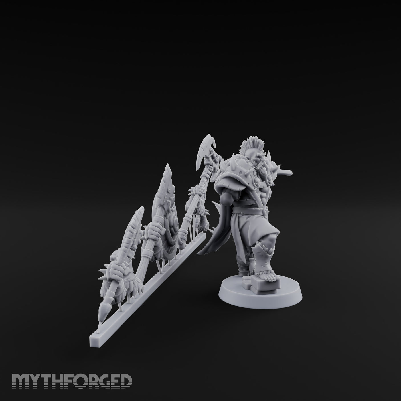 Axe Wielding Human Barbarian Miniature for Dungeons and Dragons, Pathfinder or other TTRPGs