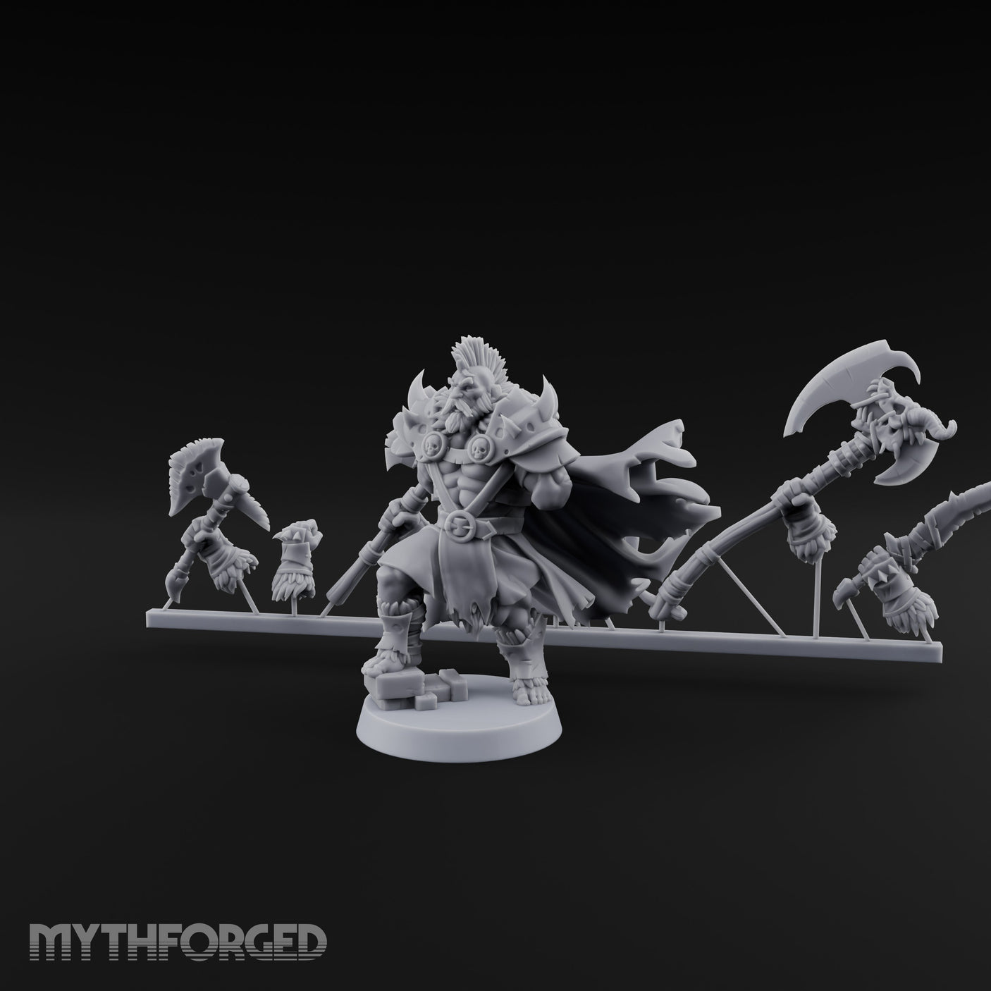 Axe Wielding Human Barbarian Miniature for Dungeons and Dragons, Pathfinder or other TTRPGs