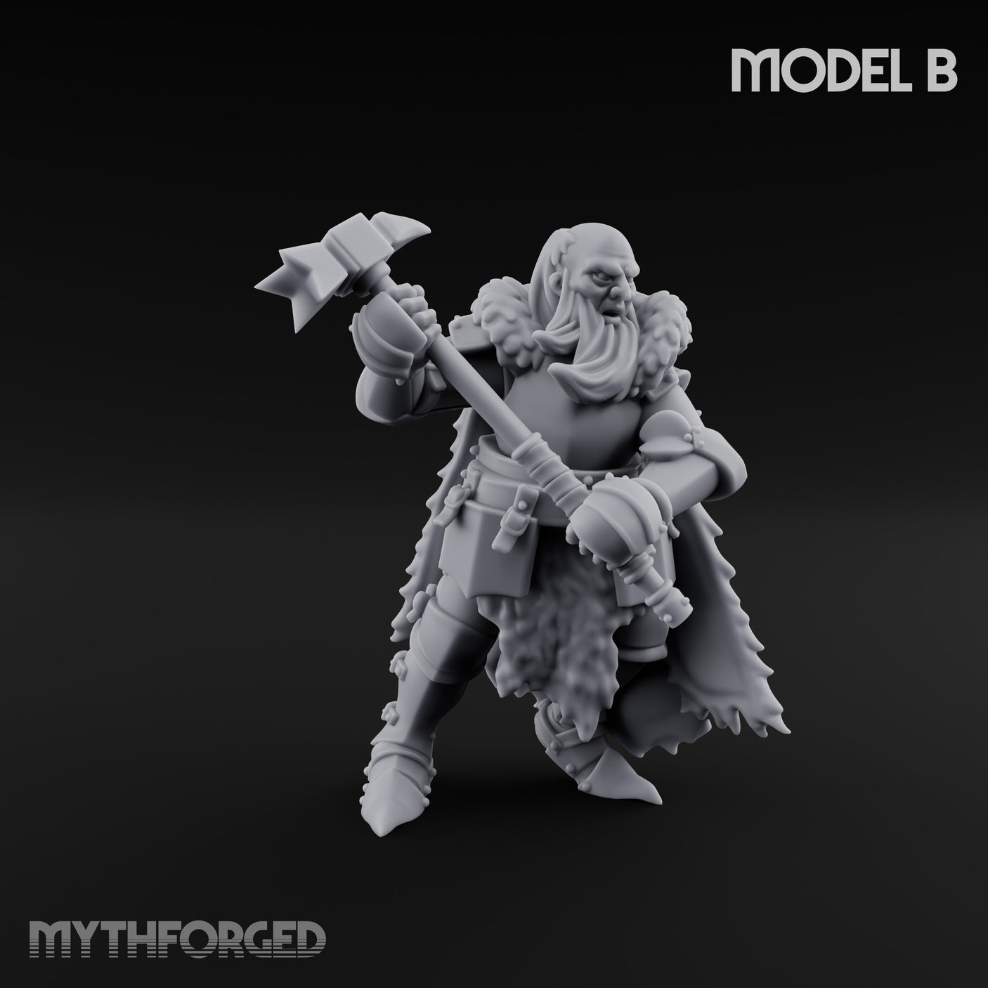 Axe Wielding Ragged Human Marauder B Miniature for Dungeons and Dragons, Pathfinder or other TTRPGs