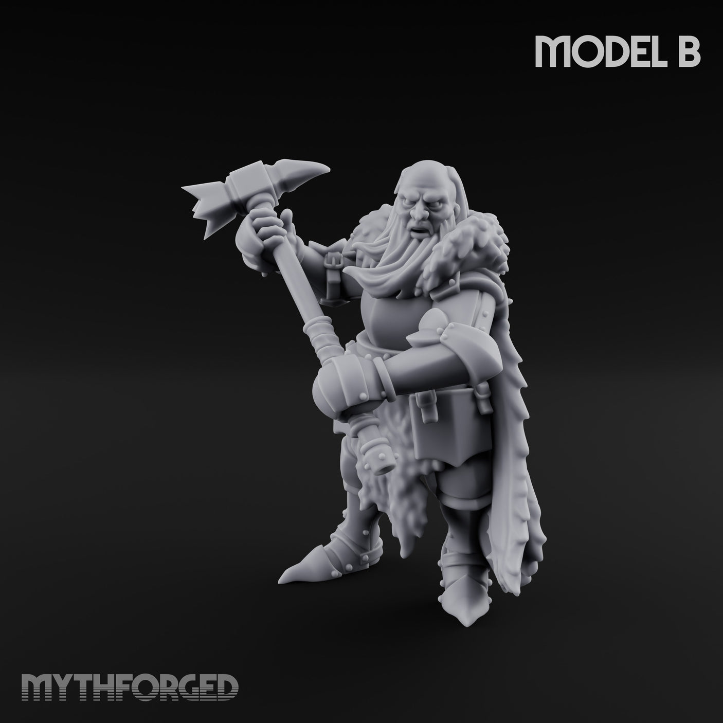 Axe Wielding Ragged Human Marauder B Miniature for Dungeons and Dragons, Pathfinder or other TTRPGs