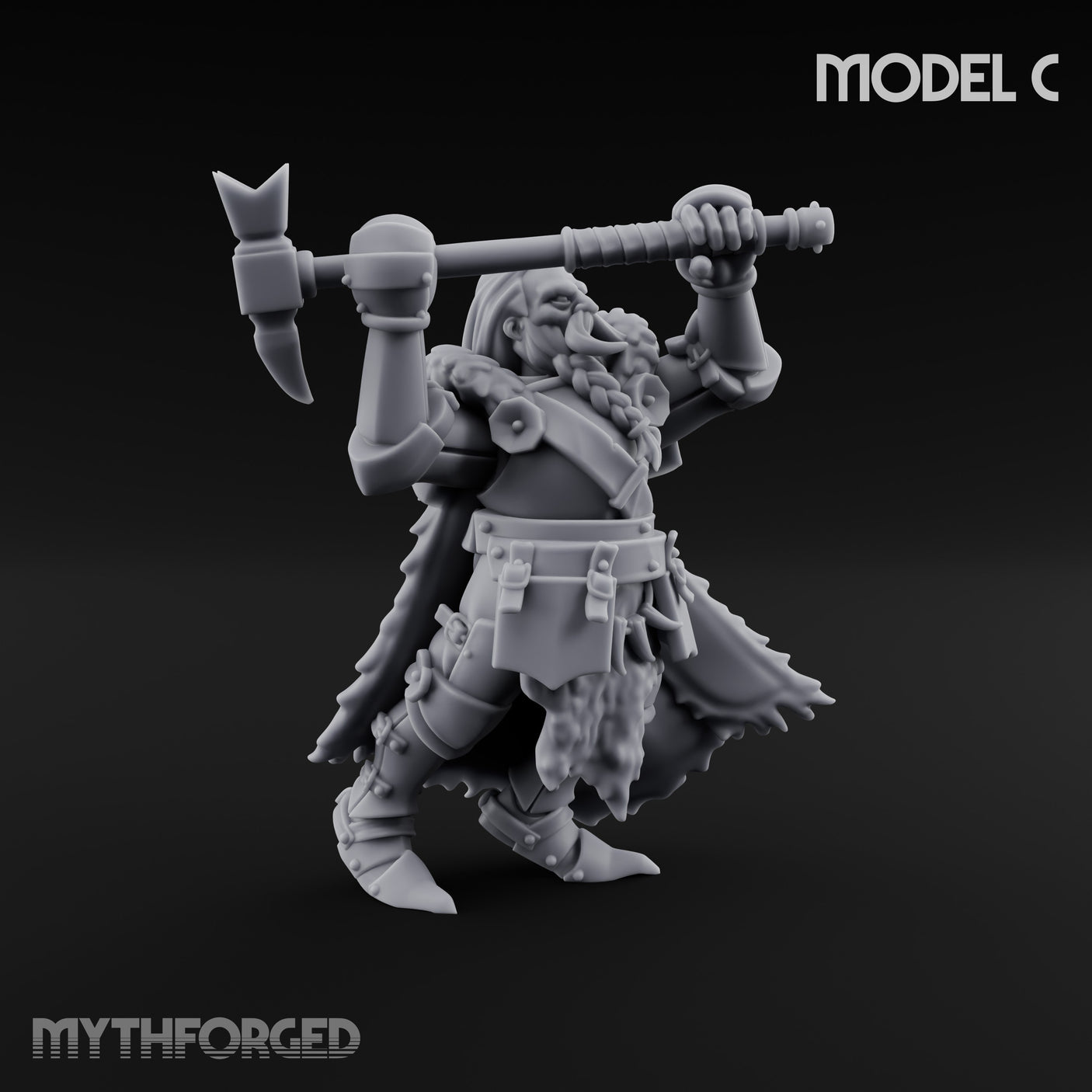 Axe Wielding Ragged Human Marauder C Miniature for Dungeons and Dragons, Pathfinder or other TTRPGs
