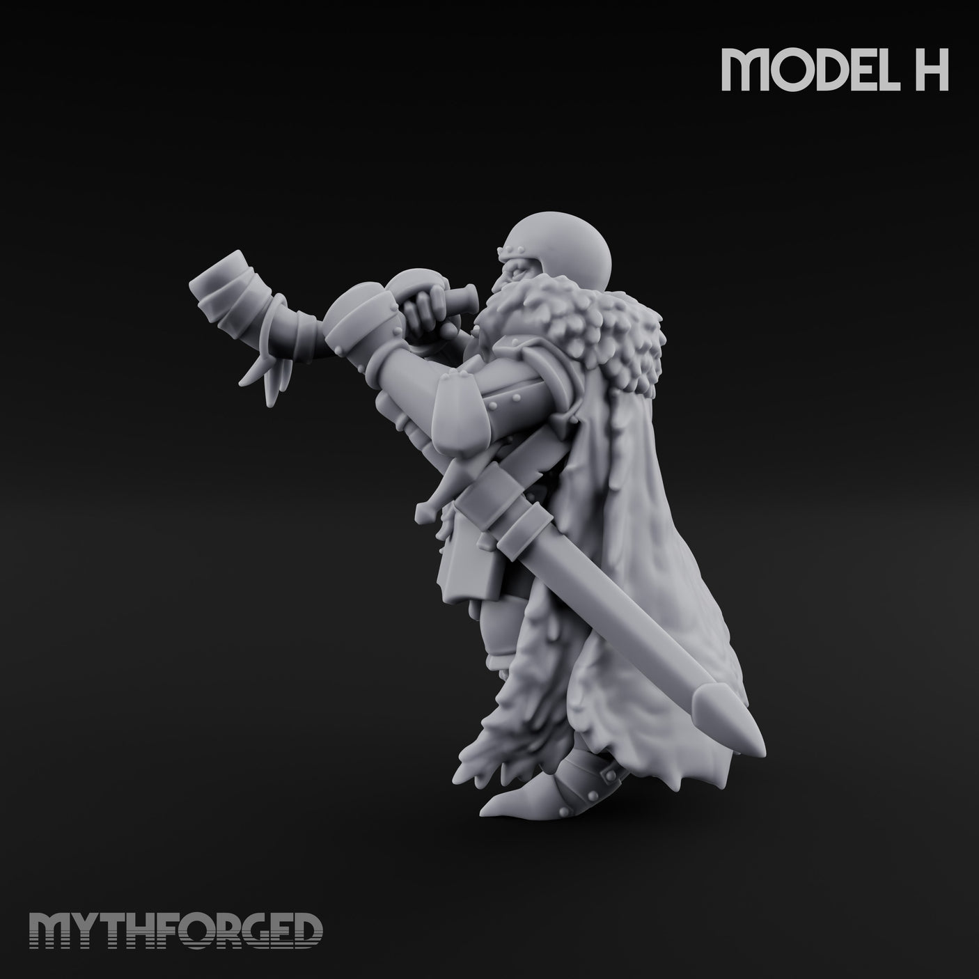 Axe Wielding Ragged Human Marauder H Miniature for Dungeons and Dragons, Pathfinder or other TTRPGs