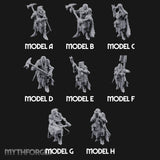 Axe Wielding Ragged Human Marauders Miniature for Dungeons and Dragons, Pathfinder or other TTRPGs