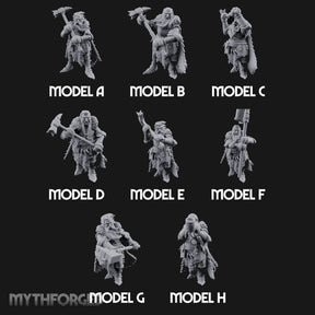 Axe Wielding Ragged Human Marauders Miniature for Dungeons and Dragons, Pathfinder or other TTRPGs