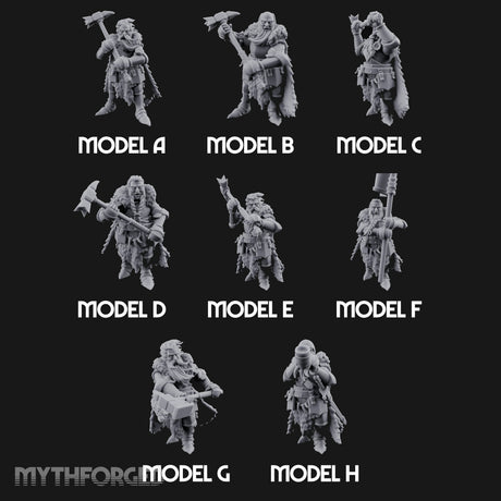 Axe Wielding Ragged Human Marauders Miniature for Dungeons and Dragons, Pathfinder or other TTRPGs