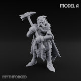 Axe Wielding Ragged Human Marauders Miniature for Dungeons and Dragons, Pathfinder or other TTRPGs
