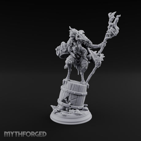 Child Snatching Baba Yaga Witch Miniature for Dungeons and Dragons, Pathfinder or other TTRPGs