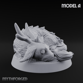 Curled Up Slumbering Faerie Dragon Wyrmling A Miniature for Dungeons and Dragons, Pathfinder or other TTRPGs