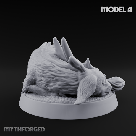 Curled Up Slumbering Faerie Dragon Wyrmling Miniature for Dungeons and Dragons, Pathfinder or other TTRPGs
