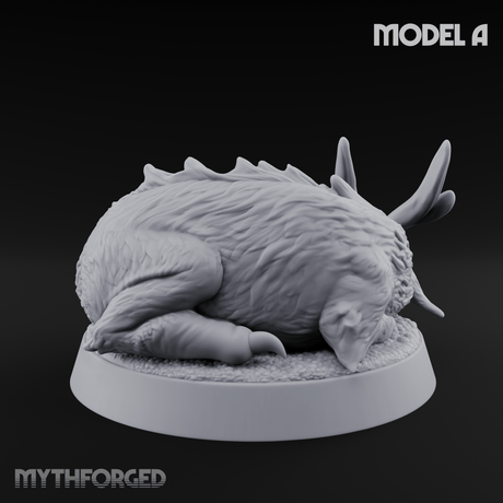 Curled Up Slumbering Faerie Dragon Wyrmling A Miniature for Dungeons and Dragons, Pathfinder or other TTRPGs