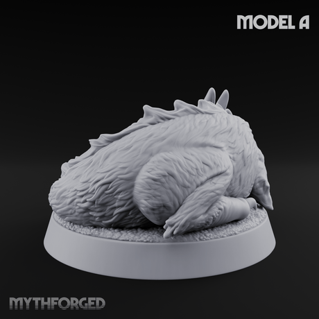 Curled Up Slumbering Faerie Dragon Wyrmling A Miniature for Dungeons and Dragons, Pathfinder or other TTRPGs