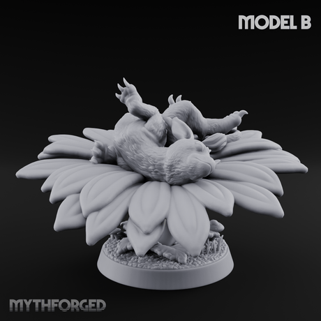 Curled Up Slumbering Faerie Dragon Wyrmling B Miniature for Dungeons and Dragons, Pathfinder or other TTRPGs