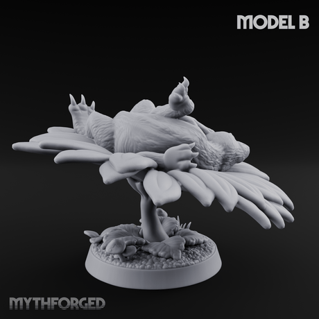 Curled Up Slumbering Faerie Dragon Wyrmling B Miniature for Dungeons and Dragons, Pathfinder or other TTRPGs