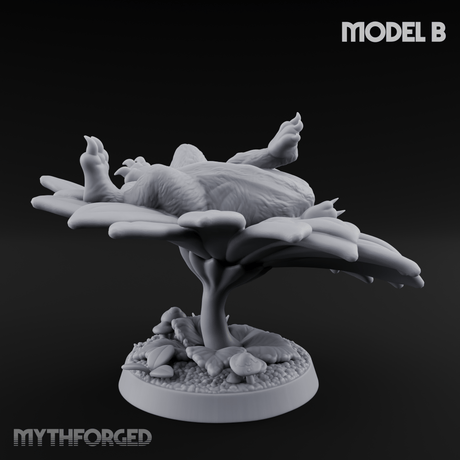 Curled Up Slumbering Faerie Dragon Wyrmling B Miniature for Dungeons and Dragons, Pathfinder or other TTRPGs