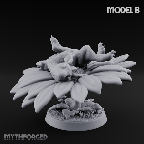 Curled Up Slumbering Faerie Dragon Wyrmling B Miniature for Dungeons and Dragons, Pathfinder or other TTRPGs