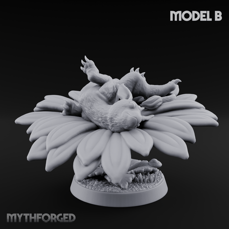 Curled Up Slumbering Faerie Dragon Wyrmling B Miniature for Dungeons and Dragons, Pathfinder or other TTRPGs