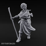 Baby Clutching Frantic Human Refugee Miniature for Dungeons and Dragons, Pathfinder or other TTRPGs