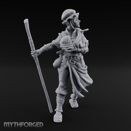 Baby Clutching Frantic Human Refugee Miniature for Dungeons and Dragons, Pathfinder or other TTRPGs