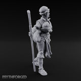 Baby Clutching Frantic Human Refugee Miniature for Dungeons and Dragons, Pathfinder or other TTRPGs