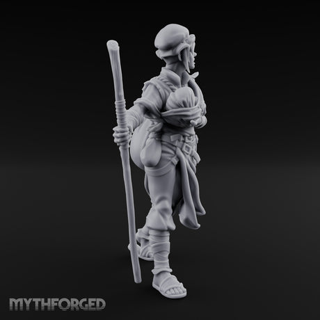 Baby Clutching Frantic Human Refugee Miniature for Dungeons and Dragons, Pathfinder or other TTRPGs