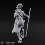 Baby Clutching Frantic Human Refugee Miniature for Dungeons and Dragons, Pathfinder or other TTRPGs