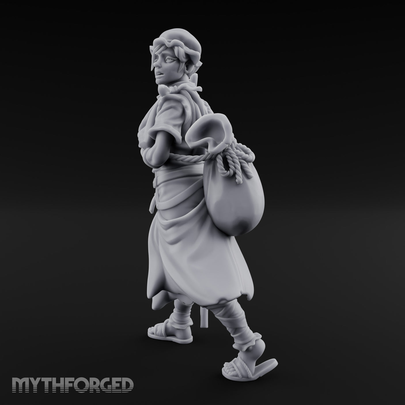 Baby Clutching Frantic Human Refugee Miniature for Dungeons and Dragons, Pathfinder or other TTRPGs