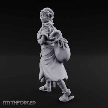 Baby Clutching Frantic Human Refugee Miniature for Dungeons and Dragons, Pathfinder or other TTRPGs