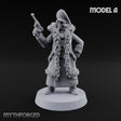 Pistol Toting Fur Lined Skeleton Masked Commissar A Miniature for Dungeons and Dragons, Pathfinder or other TTRPGs