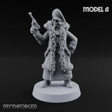 Gas-Masked Trenchcoated Troopers Miniature for Dungeons and Dragons, Pathfinder or other TTRPGs