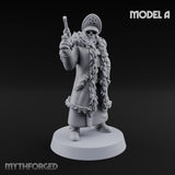 Gas-Masked Trenchcoated Troopers Miniature for Dungeons and Dragons, Pathfinder or other TTRPGs