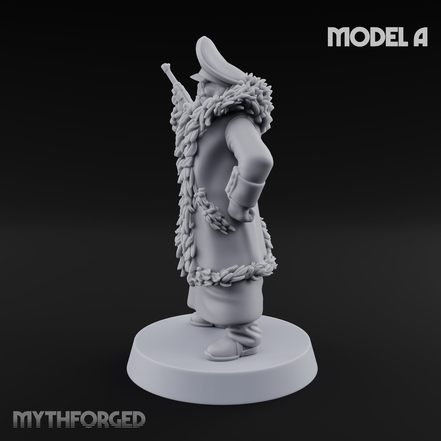 Pistol Toting Fur Lined Skeleton Masked Commissar A Miniature for Dungeons and Dragons, Pathfinder or other TTRPGs