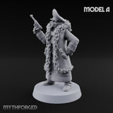 Pistol Toting Fur Lined Skeleton Masked Commissar A Miniature for Dungeons and Dragons, Pathfinder or other TTRPGs