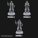 Pistol Toting Fur Lined Skeleton Masked Commissars Miniature for Dungeons and Dragons, Pathfinder or other TTRPGs