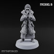 Pistol Toting Fur Lined Skeleton Masked Commissar B Miniature for Dungeons and Dragons, Pathfinder or other TTRPGs