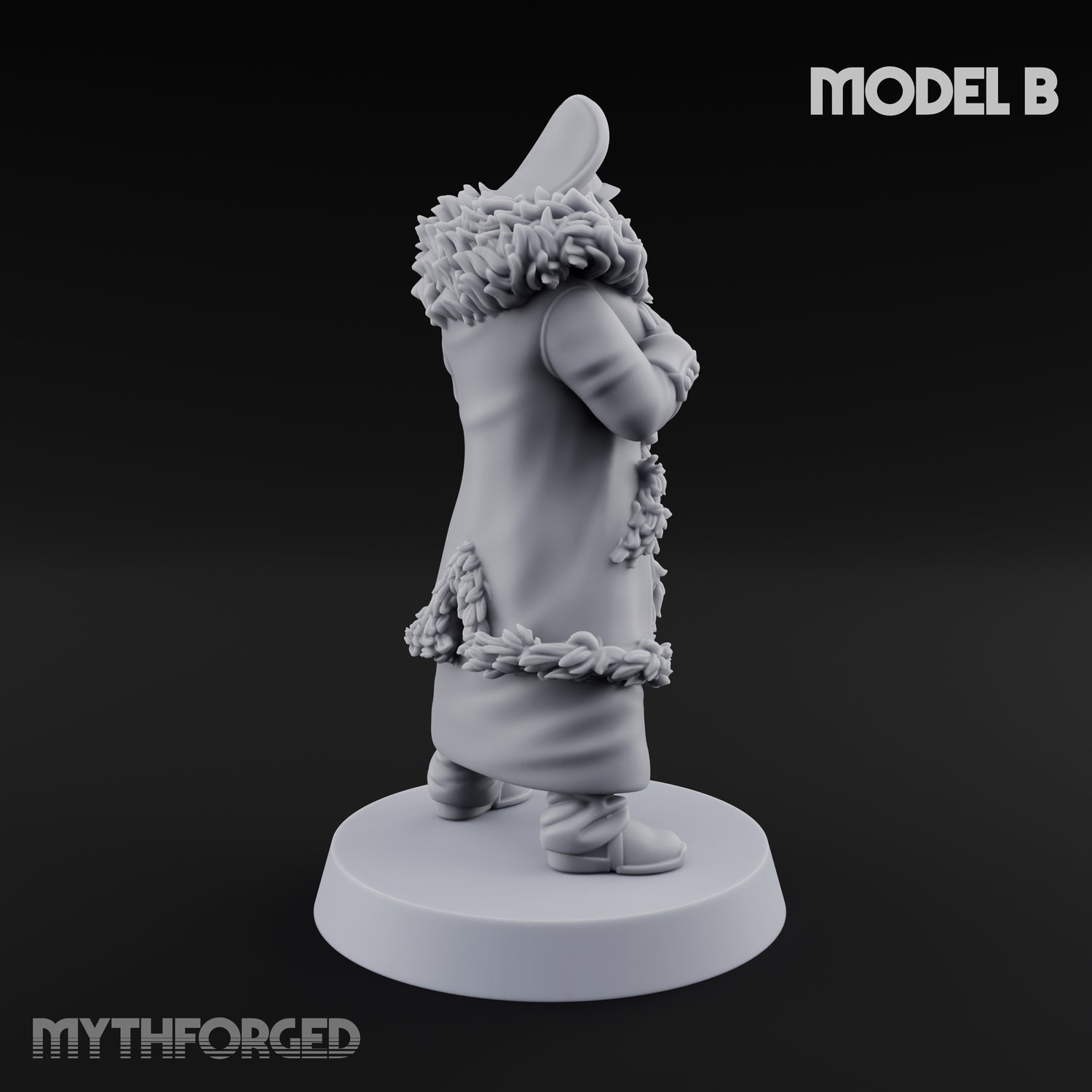 Pistol Toting Fur Lined Skeleton Masked Commissar B Miniature for Dungeons and Dragons, Pathfinder or other TTRPGs