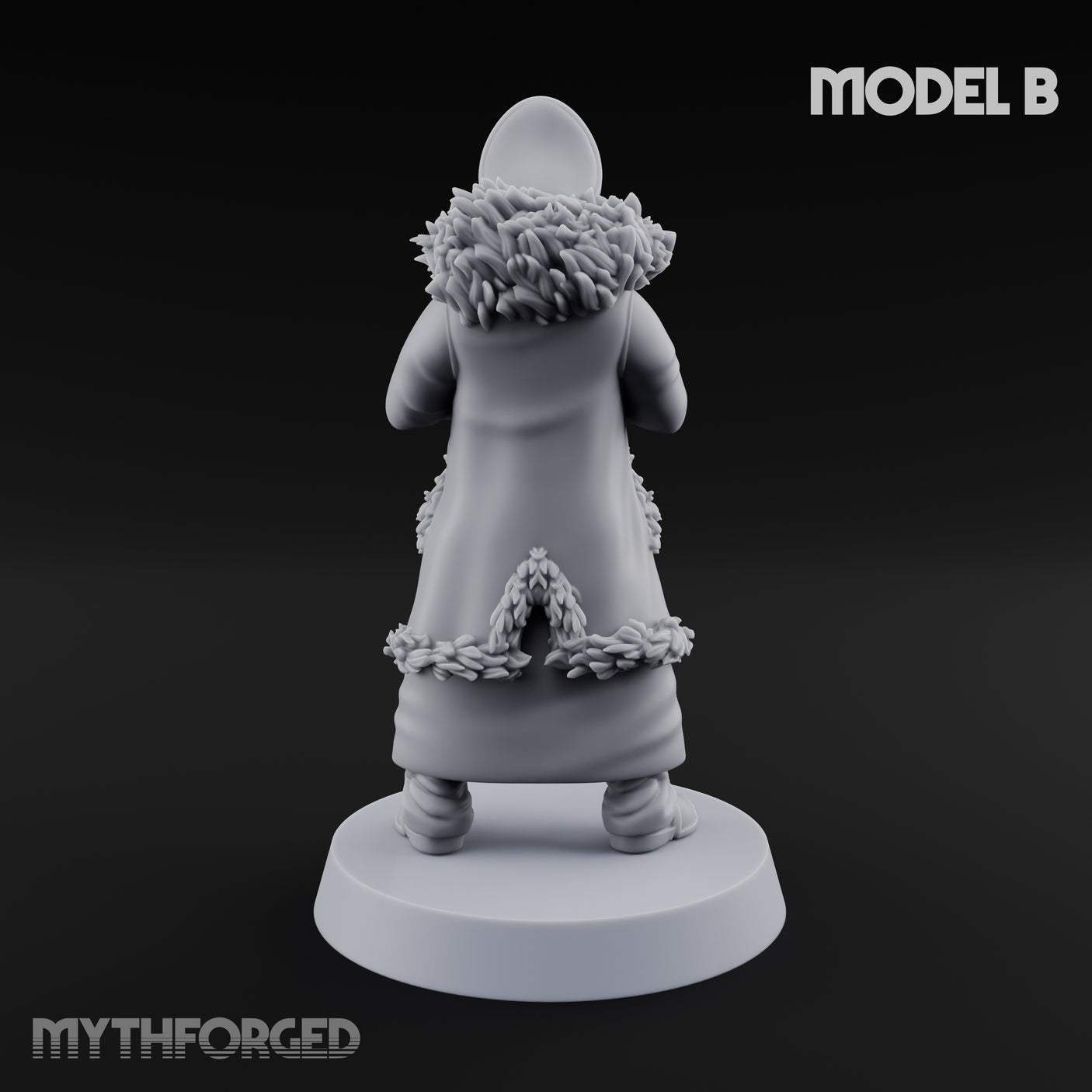 Pistol Toting Fur Lined Skeleton Masked Commissar B Miniature for Dungeons and Dragons, Pathfinder or other TTRPGs