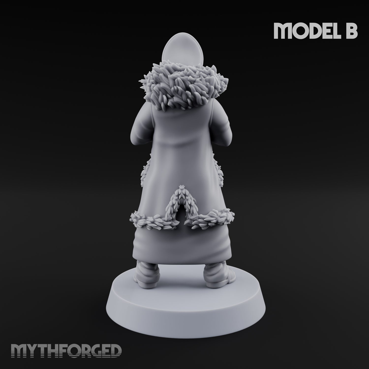 Pistol Toting Fur Lined Skeleton Masked Commissar B Miniature for Dungeons and Dragons, Pathfinder or other TTRPGs