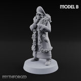 Pistol Toting Fur Lined Skeleton Masked Commissar B Miniature for Dungeons and Dragons, Pathfinder or other TTRPGs