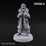 Pistol Toting Fur Lined Skeleton Masked Commissar B Miniature for Dungeons and Dragons, Pathfinder or other TTRPGs