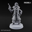 Pistol Toting Fur Lined Skeleton Masked Commissar C Miniature for Dungeons and Dragons, Pathfinder or other TTRPGs