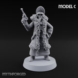 Pistol Toting Fur Lined Skeleton Masked Commissar C Miniature for Dungeons and Dragons, Pathfinder or other TTRPGs