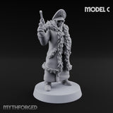 Gas-Masked Trenchcoated Troopers Miniature for Dungeons and Dragons, Pathfinder or other TTRPGs